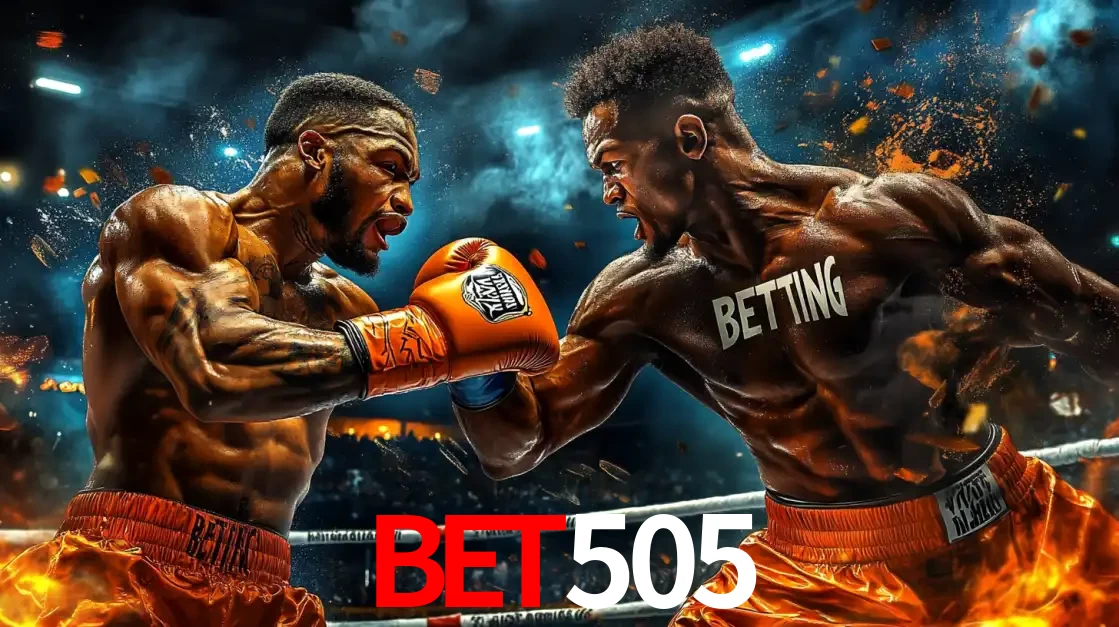 Dois boxeadores em uma luta intensa e explosiva, representando a adrenalina e as oportunidades de apostas em esportes de combate disponíveis na plataforma bet505.
