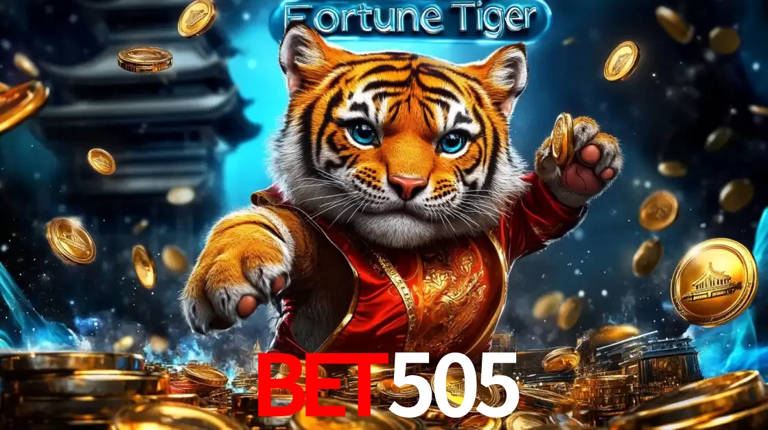 Imagem promocional do jogo de slot Fortune Tiger, com um tigre majestoso em traje tradicional cercado por uma fortuna em moedas de ouro, disponível agora no cassino bet505.